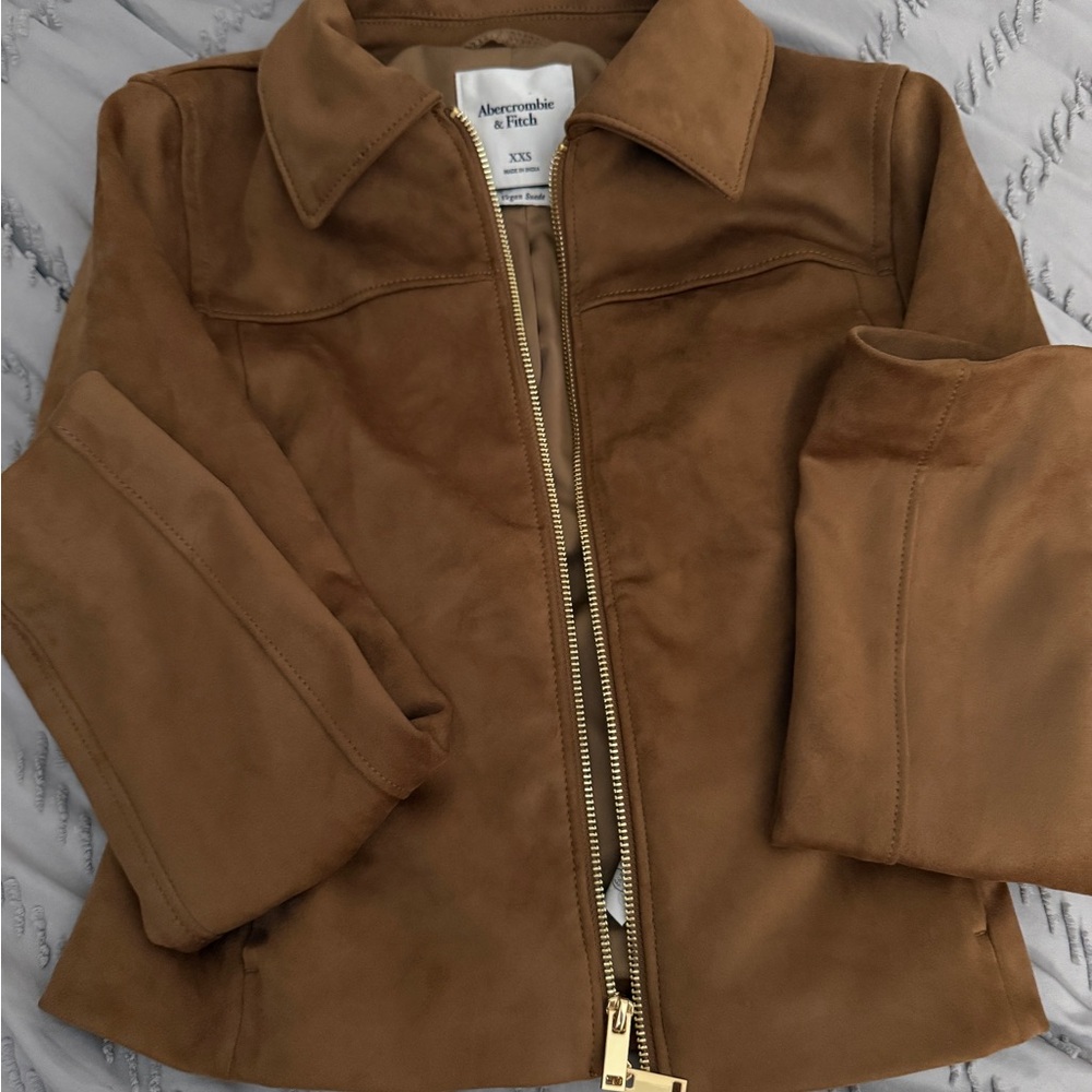 Abercrombie & Fitch Women's Tan Suede Zip Jacket